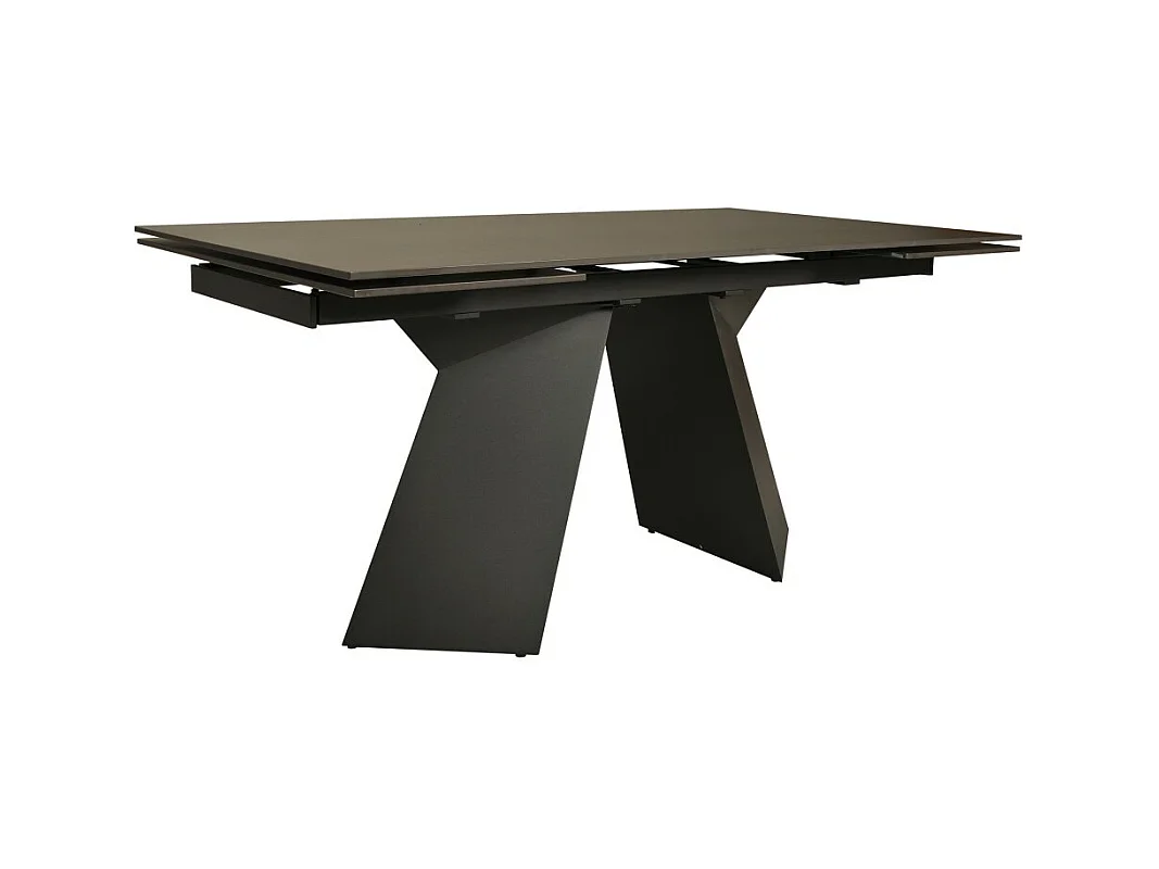 Table à manger extensible en pierre PALACIO 160x90cm + 2 allonges de 40cm - 10 personnes / Anthracite
