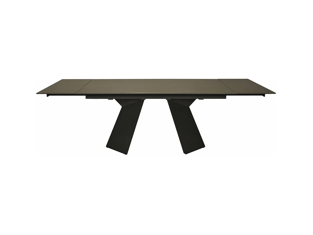 Table à manger extensible en pierre PALACIO 160x90cm + 2 allonges de 40cm - 10 personnes / Anthracite