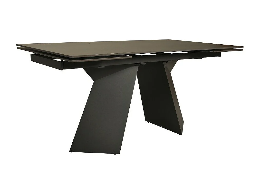 Table à manger extensible en pierre PALACIO 160x90cm + 2 allonges de 40cm - 10 personnes / Anthracite