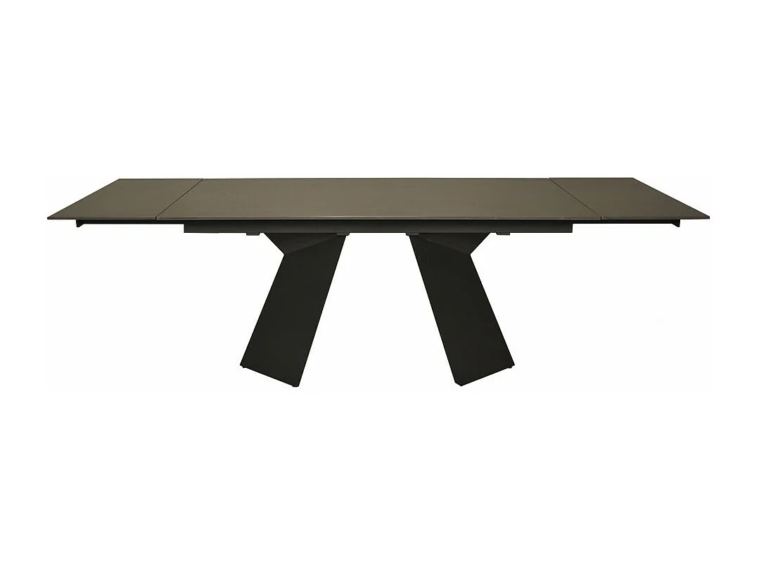 Table à manger extensible en pierre PALACIO 160x90cm + 2 allonges de 40cm - 10 personnes / Anthracite