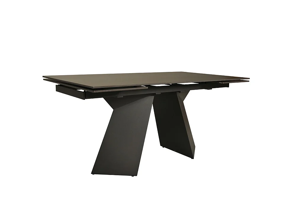 Table à manger extensible en pierre PALACIO 160x90cm + 2 allonges de 40cm - 10 personnes / Anthracite