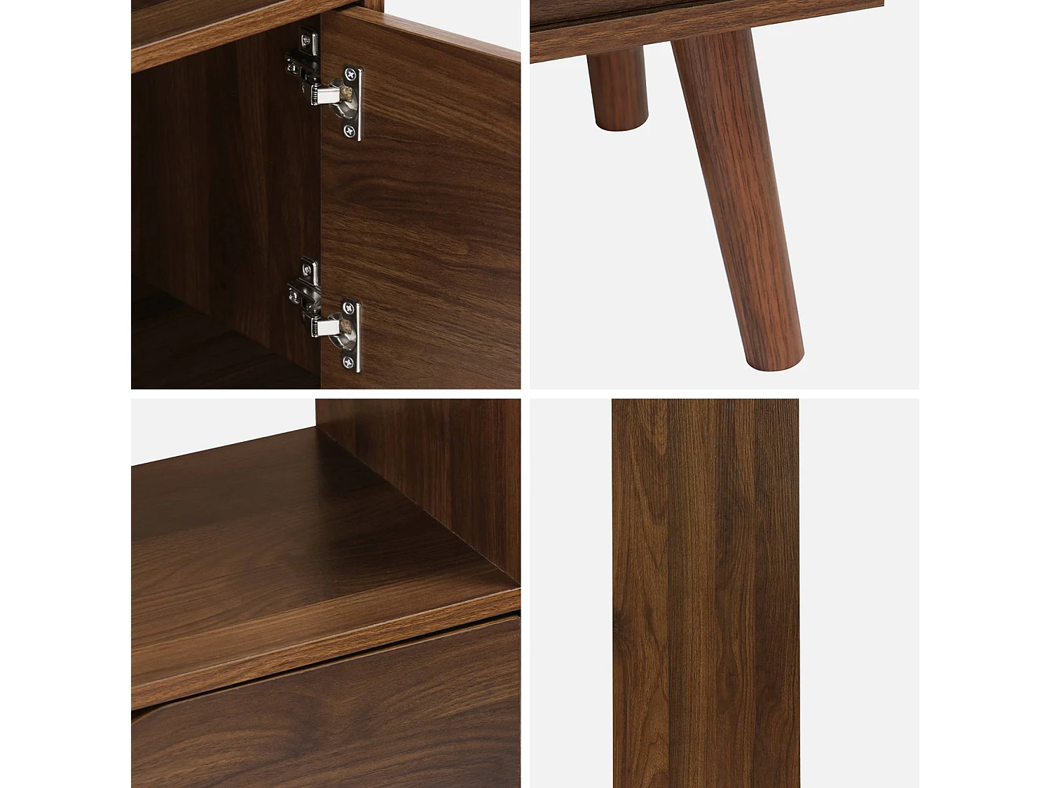 Libreria effetto noce, 2 ante e 3 livelli, noce