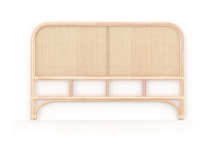 Set de 2 sillas en ratán con patas de metal negro - Tamara