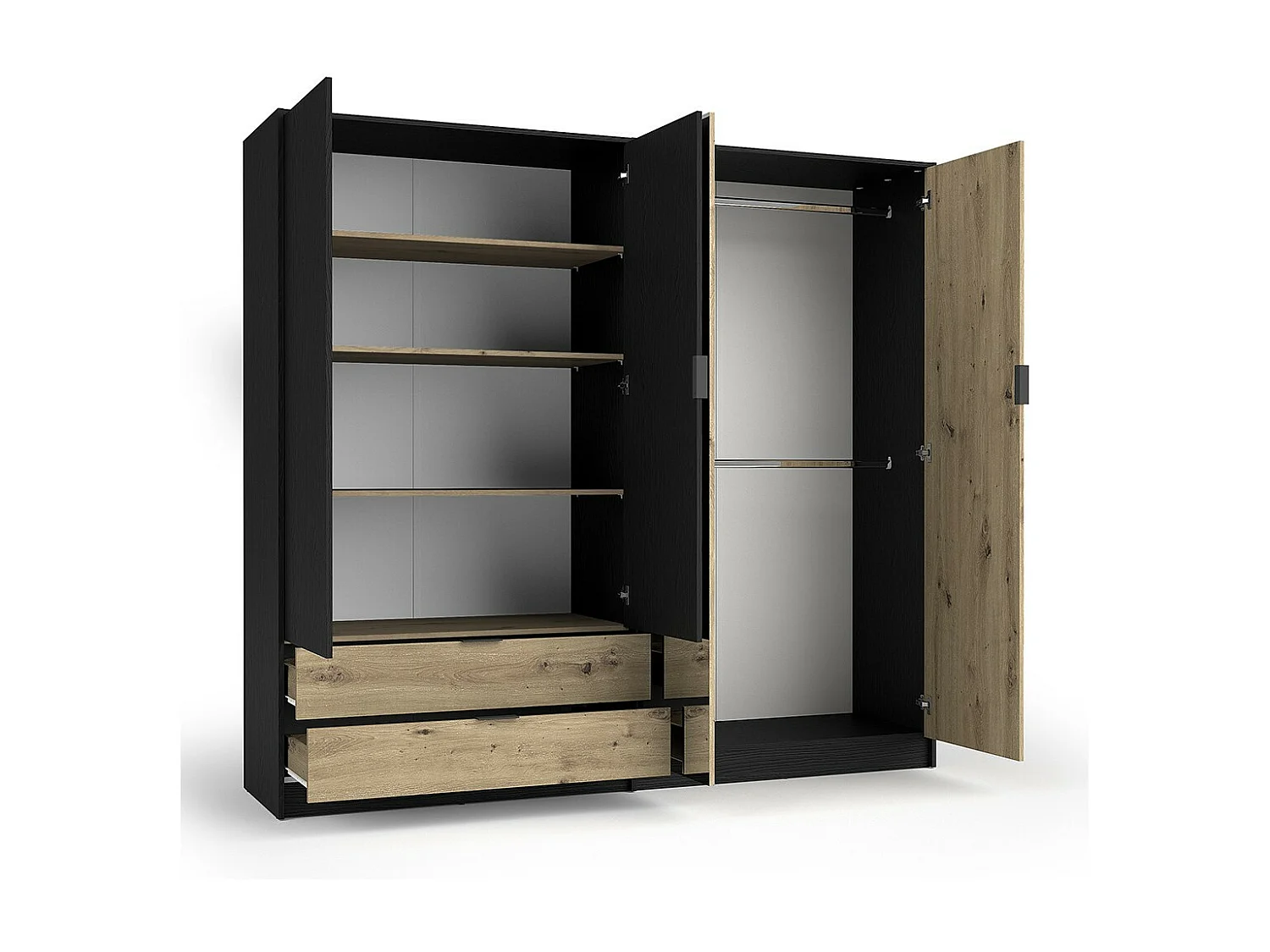 Schrank MELODY - modernes Design mit Spiegel und vielen Stauräumen