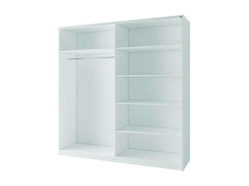 Armoire 2 portes coulissantes avec miroir - 150 cm- blanc alpin mat - collection ARSALA