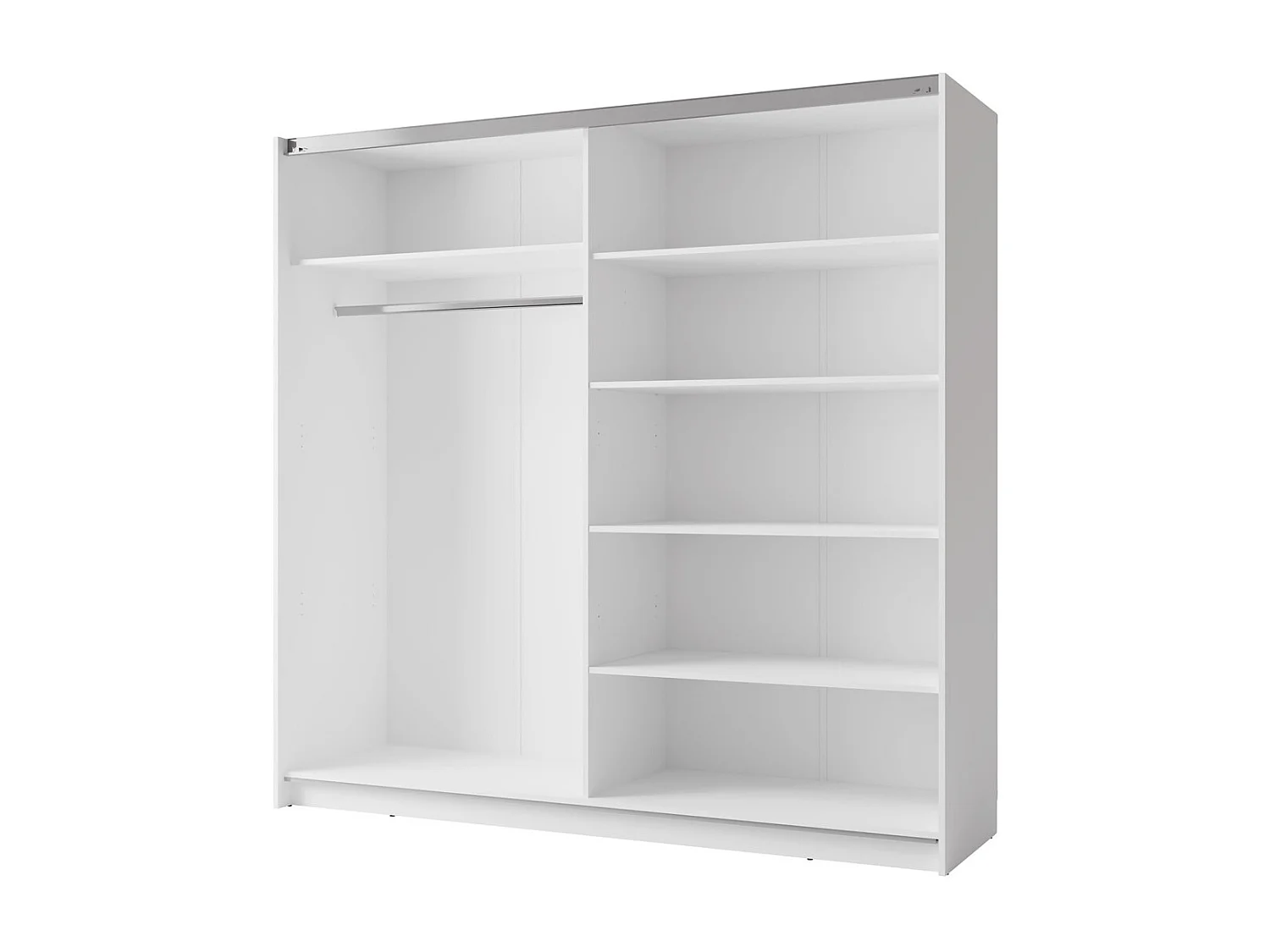 Armoire 2 portes coulissantes avec miroir - 150 cm- blanc alpin mat - collection ARSALA