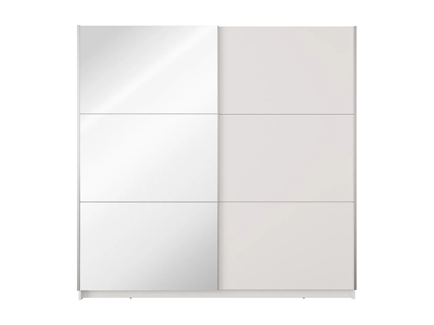 Armoire 2 portes coulissantes avec miroir - 150 cm- blanc alpin mat - collection ARSALA