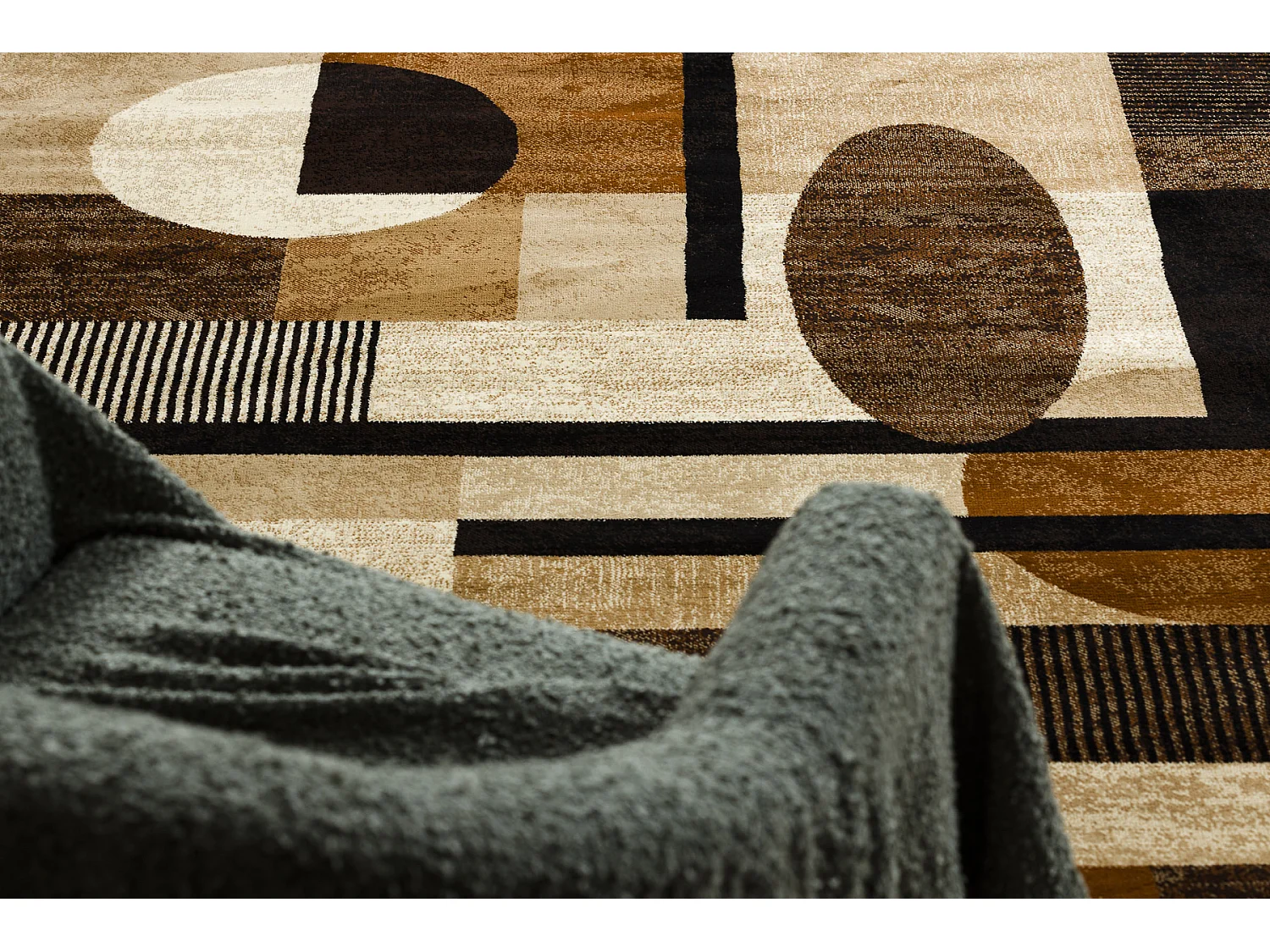 Tappeto ROYAL 5376 Geometrici, cerchi - beige / crema 100x200 cm