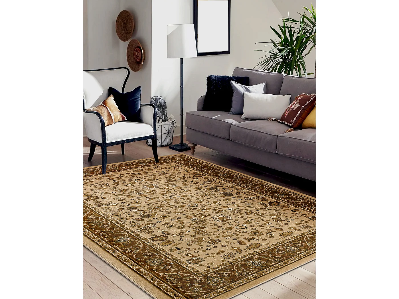 Dywan ROYAL E0176 Ramka - beż / brązowy 100x200 cm