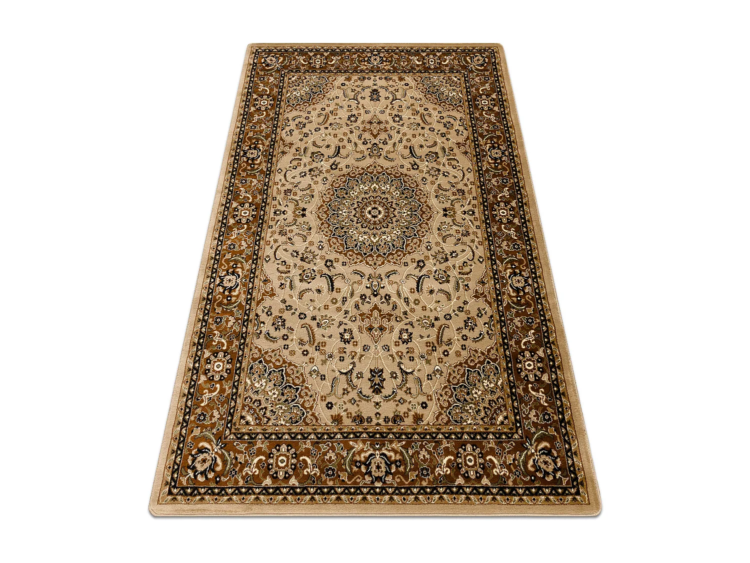 Teppich ROYAL E0177 Rahmen, Rosette - beige / braun 180x270 cm