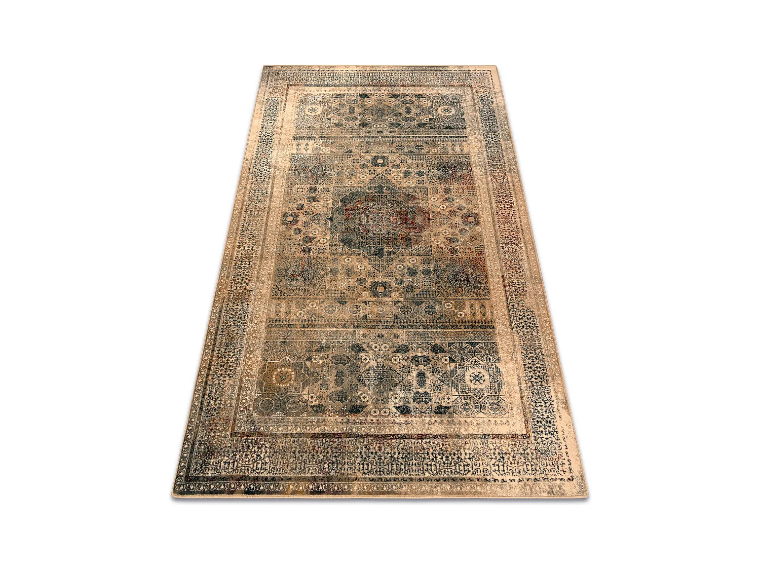 Tapis en laine OMEGA MAMLUK Rosette vintage crème 100x150 cm