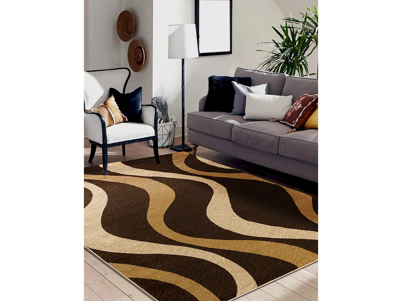 Tapis ROYAL G3565 Vagues - marron / beige 300x400 cm