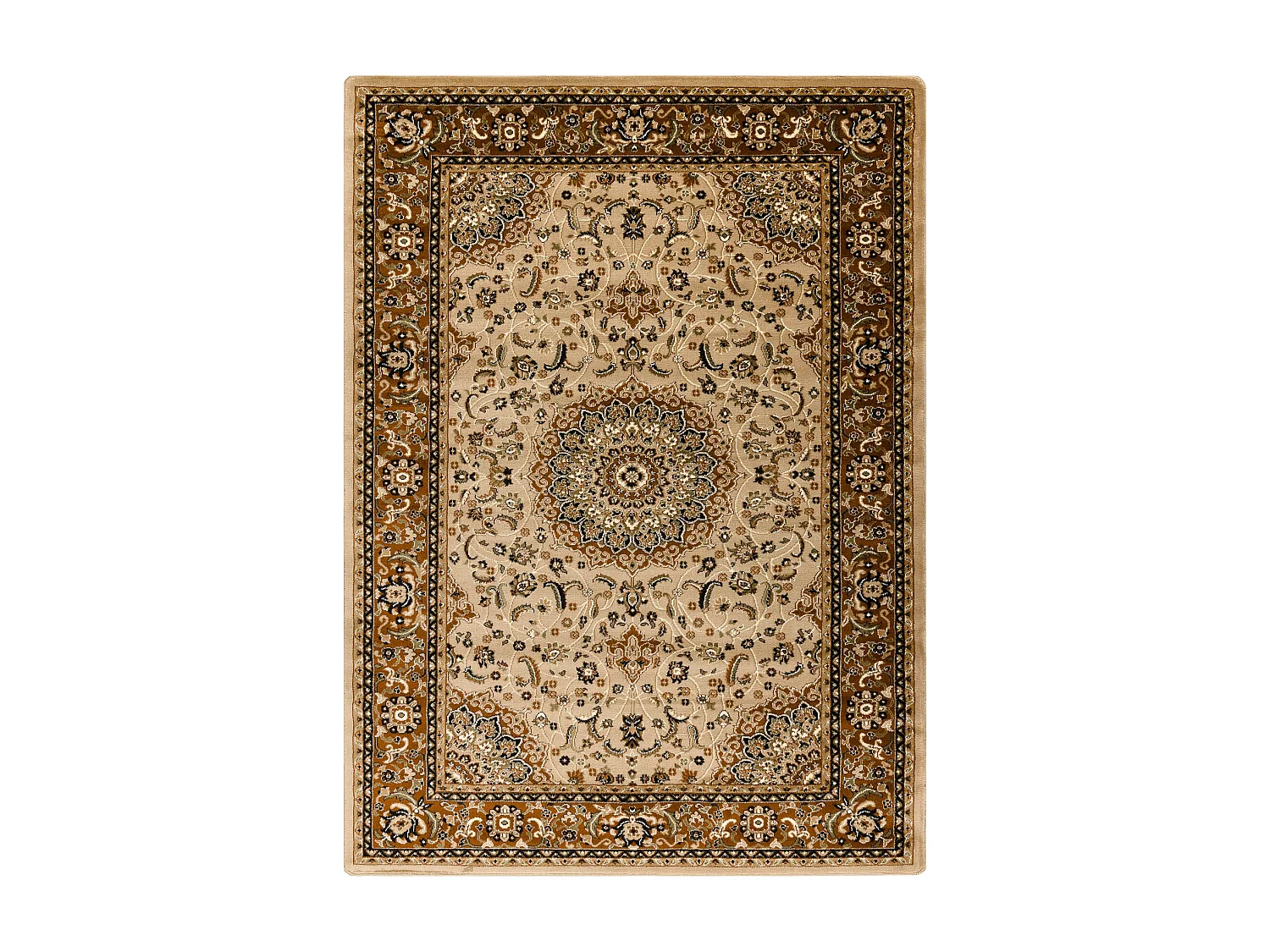 Teppich ROYAL E0177 Rahmen, Rosette - beige / braun 100x200 cm