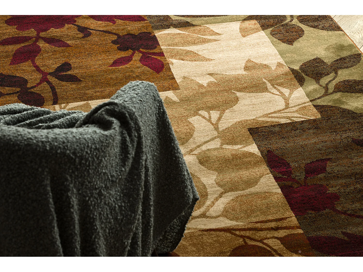 Alfombra ROYAL 5282 Hojas - beige / verde 100x200 cm