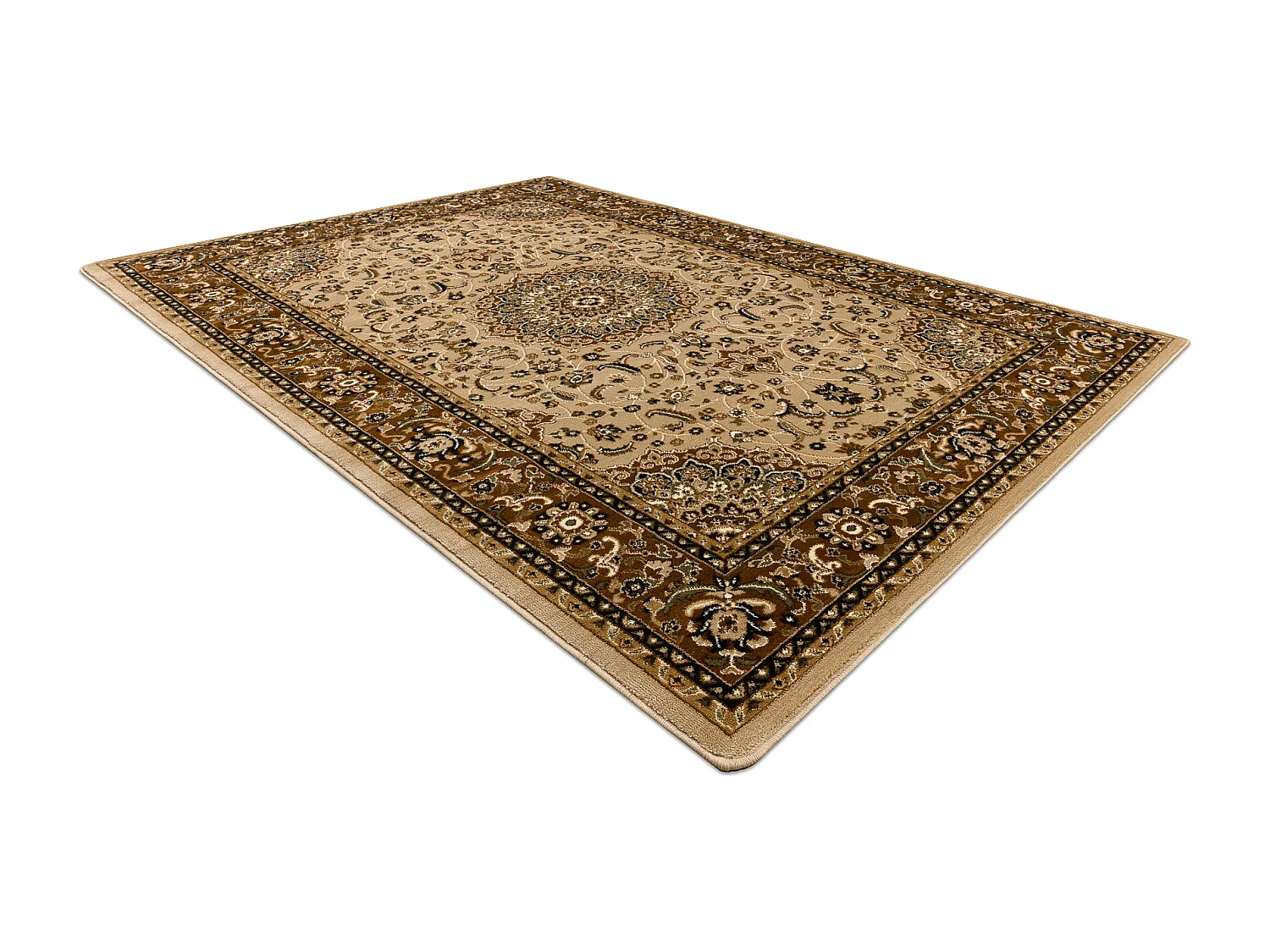 Tapijt ROYAL E0177 Kader, rozet - beige / bruin 250x350 cm