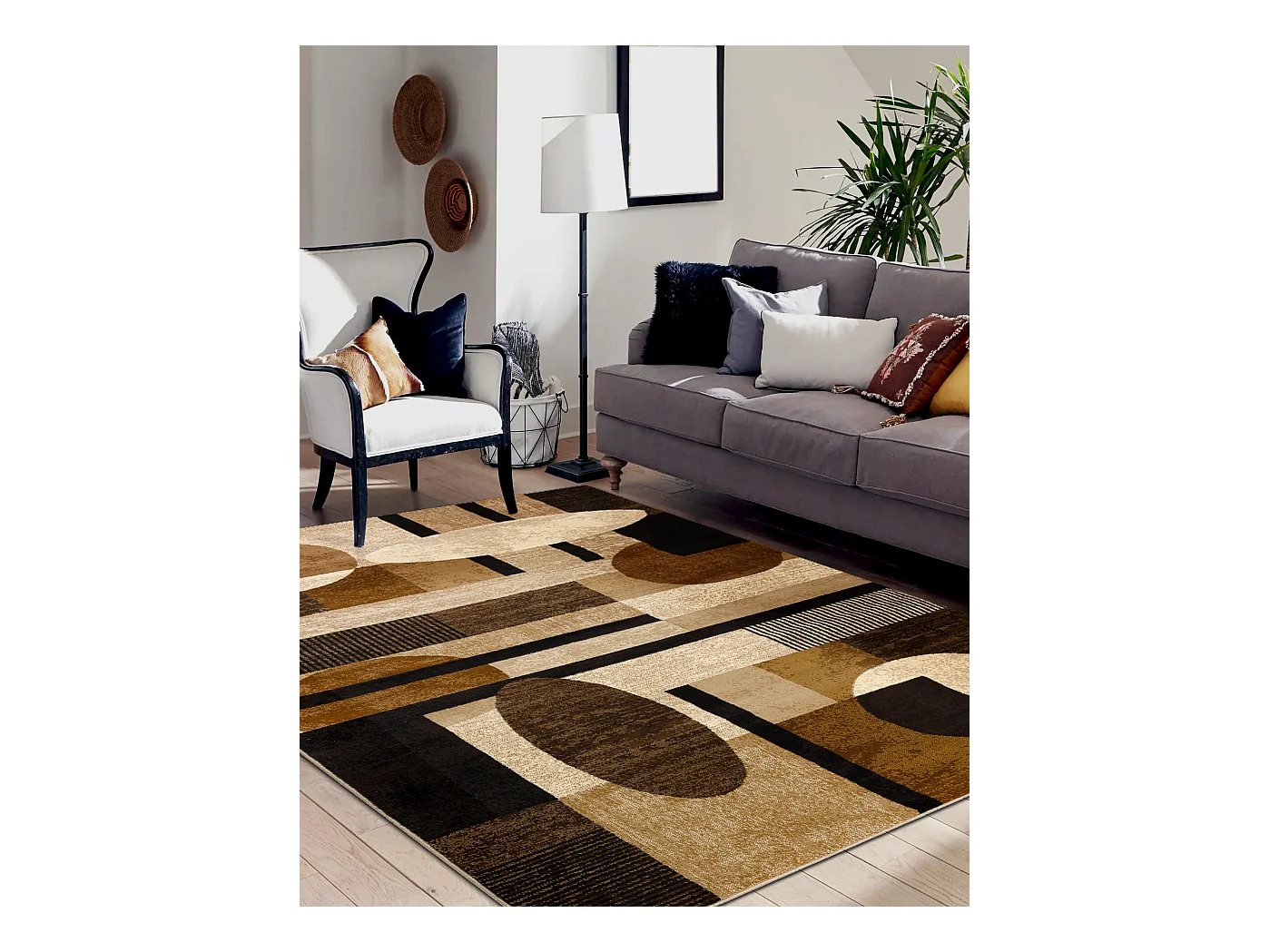 Tapis ROYAL 5376 Géométrique, cercles - beige / crème 200x290 cm