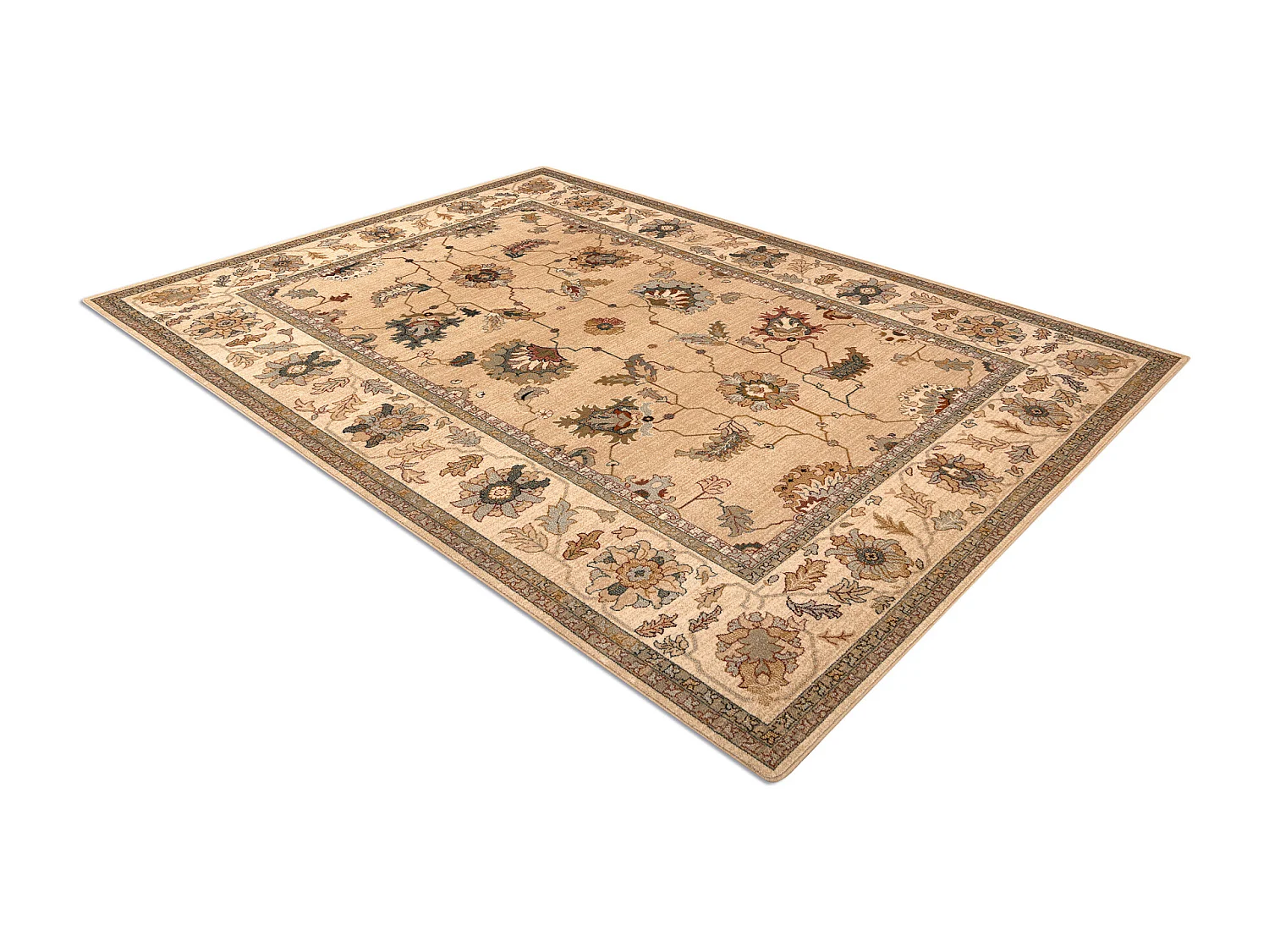 Tapis en laine POLONIA Loare Cadre crème 135x200 cm