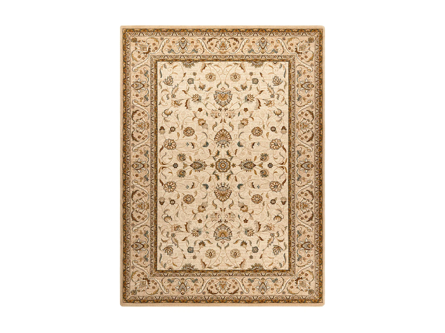 Tapis en laine OMEGA ARIES fleurs perle 100x150 cm