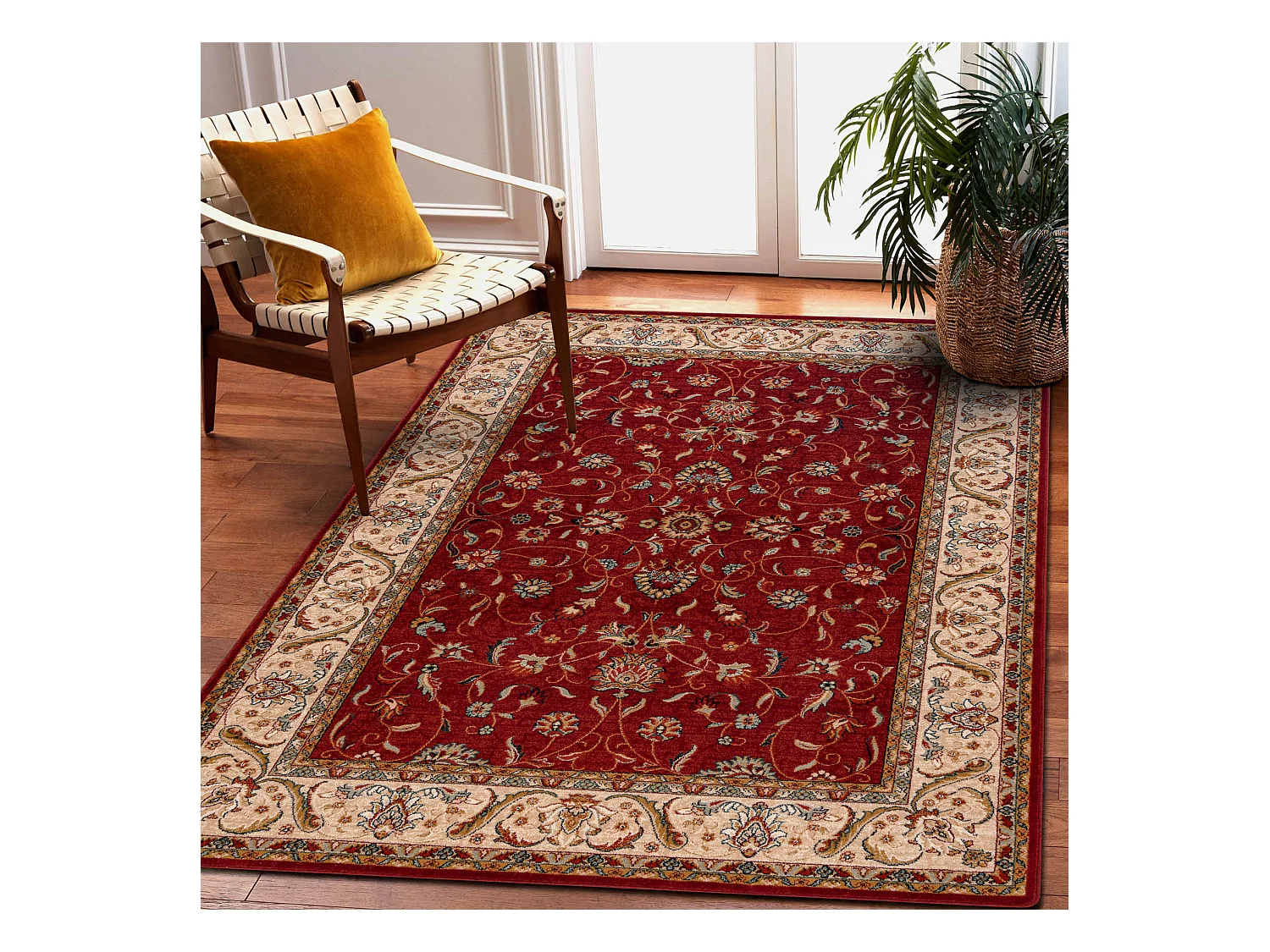 Tapijt OMEGA ARIES bloemen robijn 100x150 cm