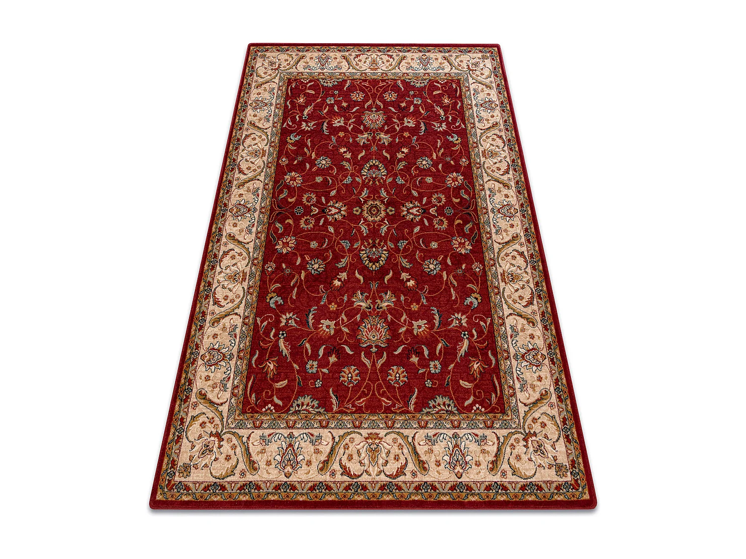 Wollteppich OMEGA ARIES Blumen ruby 100x150 cm
