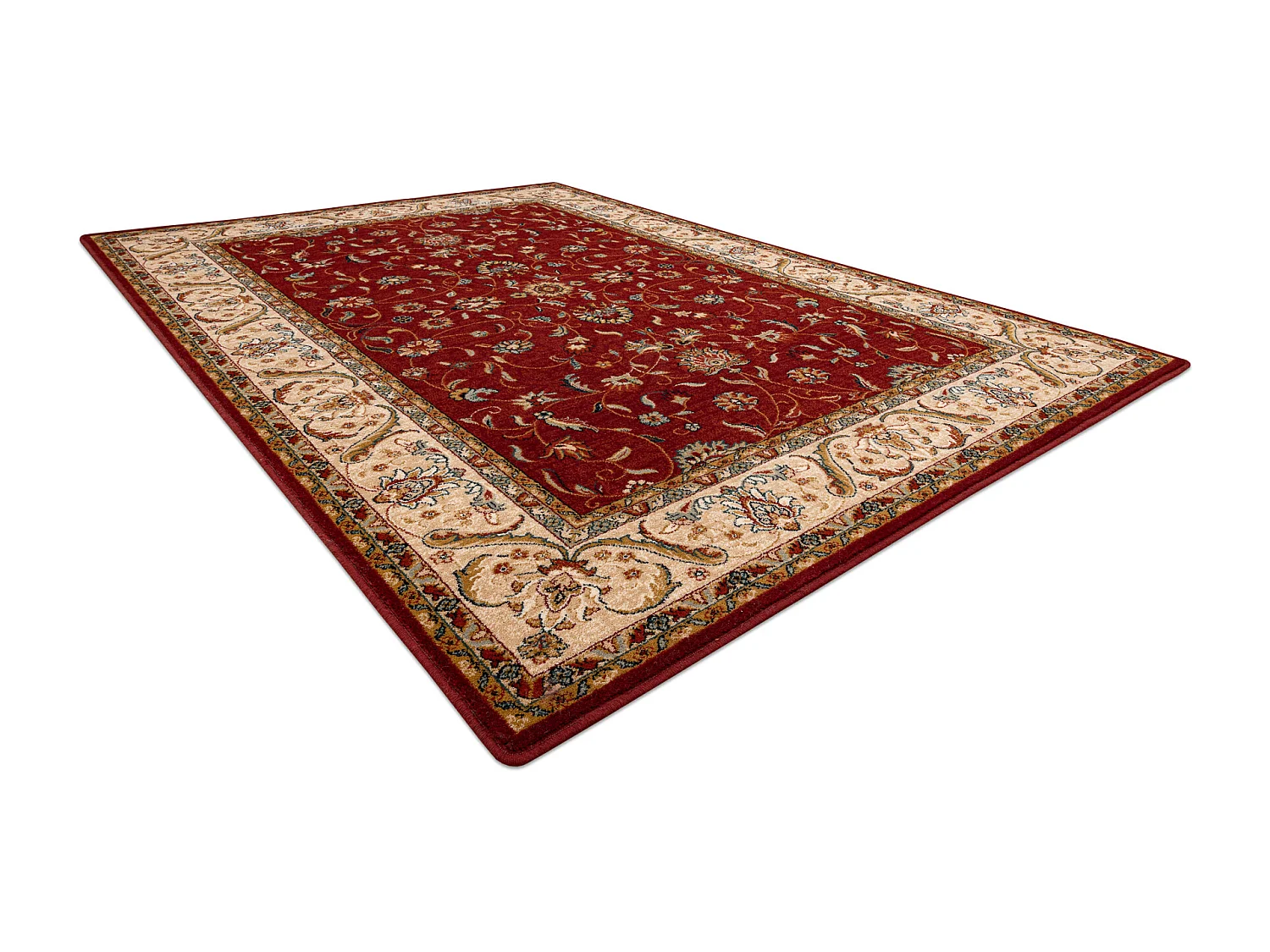 Wollteppich OMEGA ARIES Blumen ruby 100x150 cm