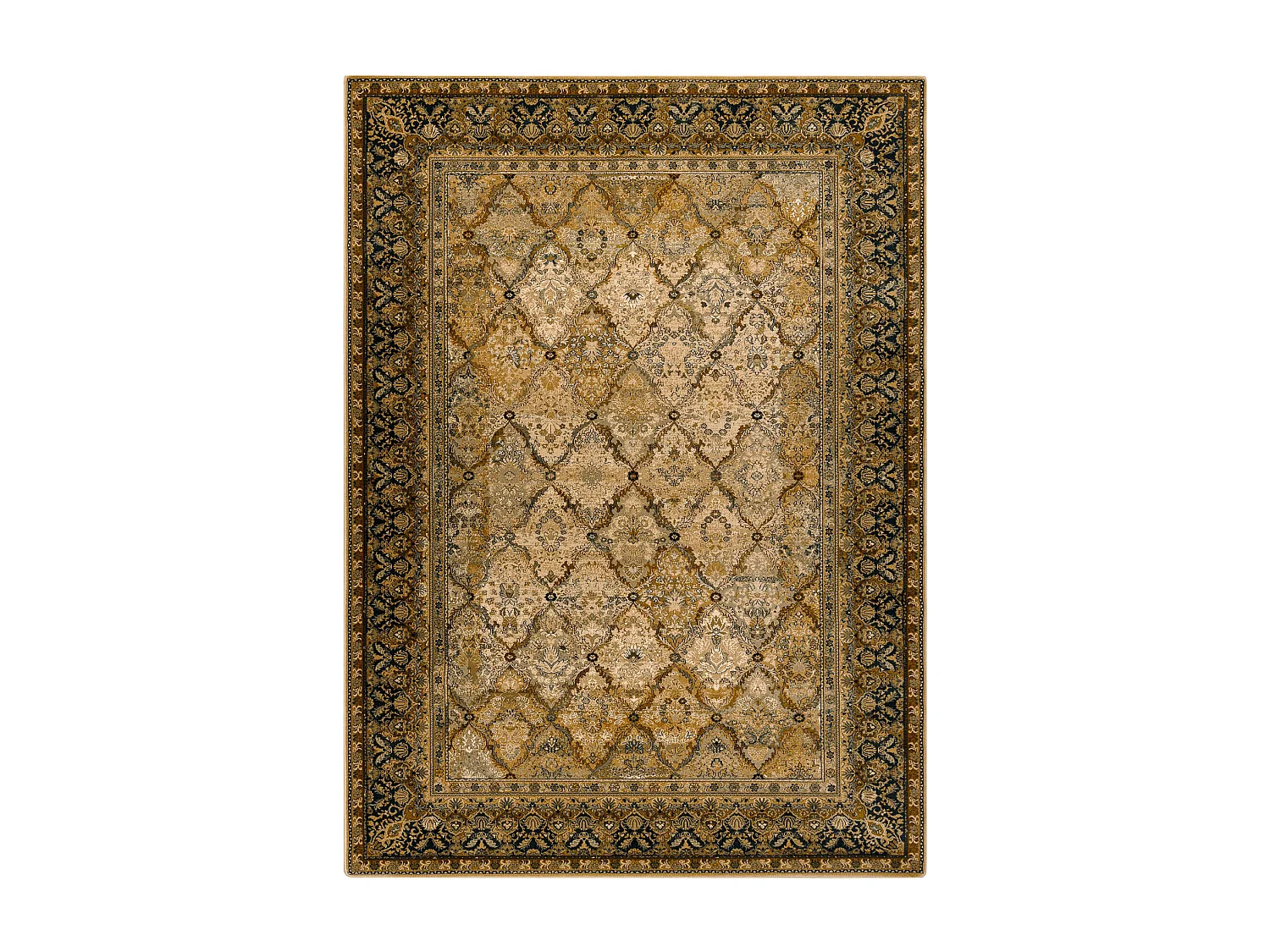 Tapete de lã SUPERIOR Grenada Quadro, diamantes, oriental - koniak 300x400 cm