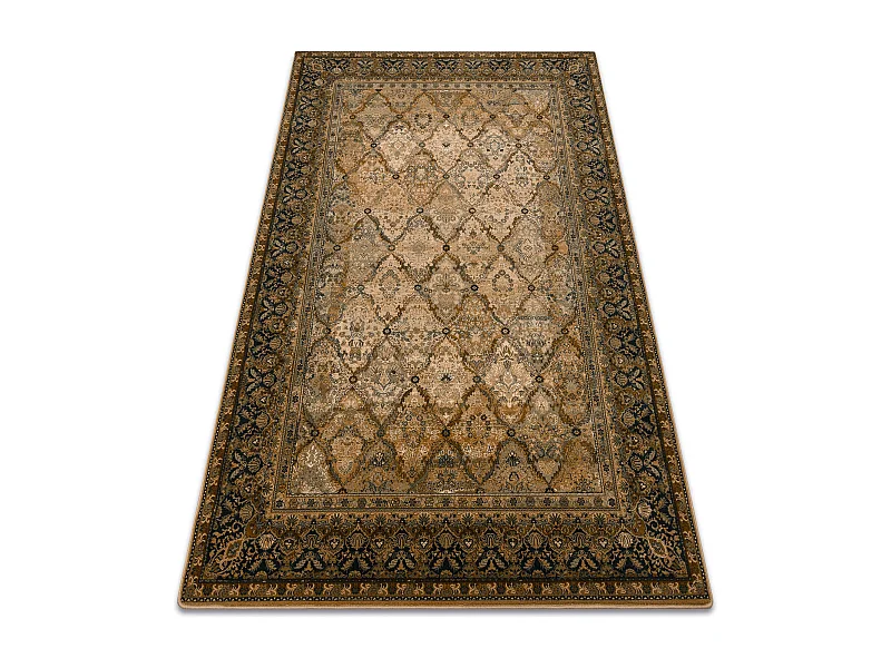 Tapis en laine SUPERIOR Grenada Cadre, diamants, oriental - cognac 300x400 cm