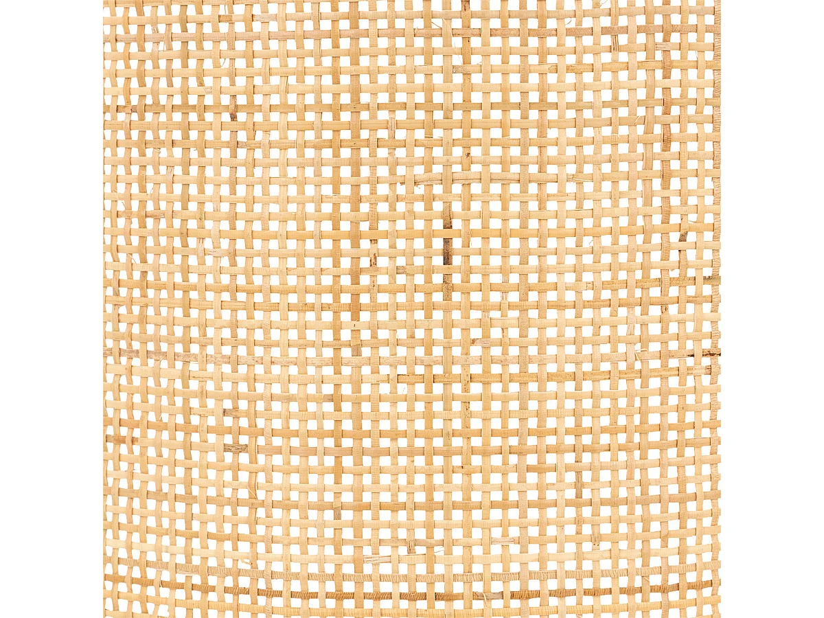 Lampe à poser en céramique Blanche et abat-jour en Rotin H 47 cm