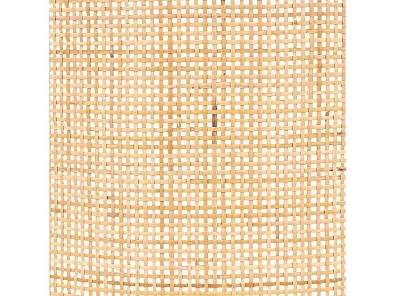 Lampe à poser en céramique Blanche et abat-jour en Rotin H 47 cm