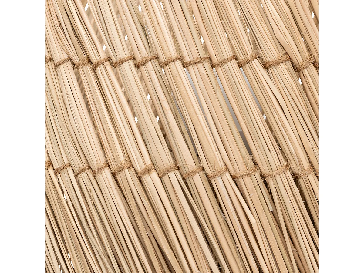 Lampe à poser en métal et Roseau Beige H 34 cm