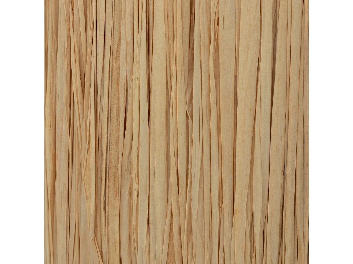 Lampe à poser en céramique Blanche et abat-jour en Raphia H 42 cm