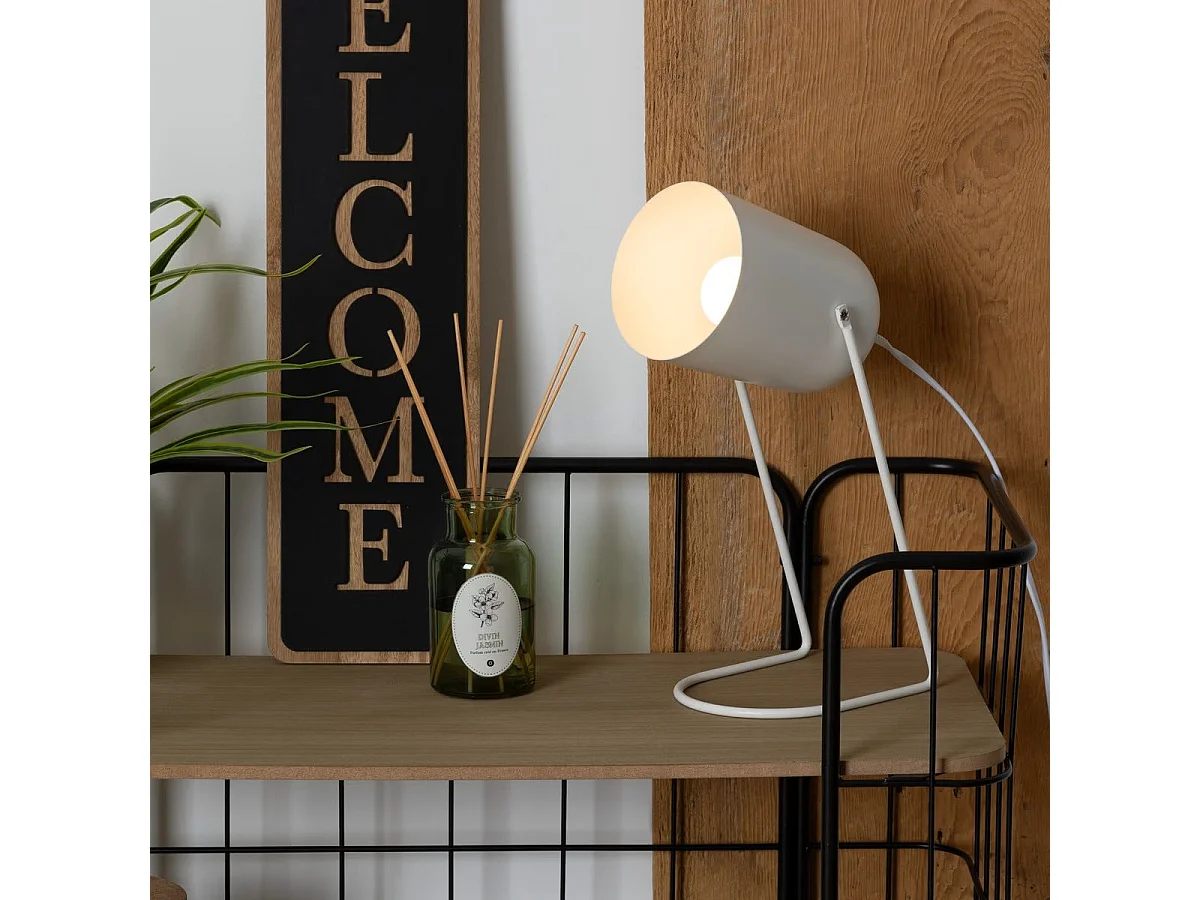 Lampe à poser en métal Blanc H 30 cm