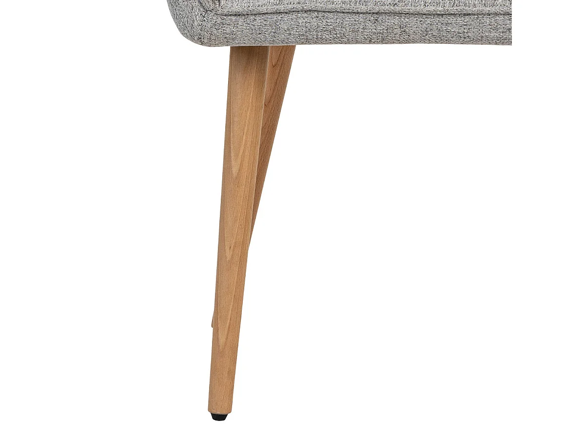 Chaise Fauteuil de table avec accoudoirs Gris chiné et pieds en bois