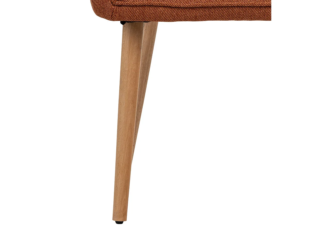 Chaise Fauteuil de table avec accoudoirs Ambre orange et pieds en bois