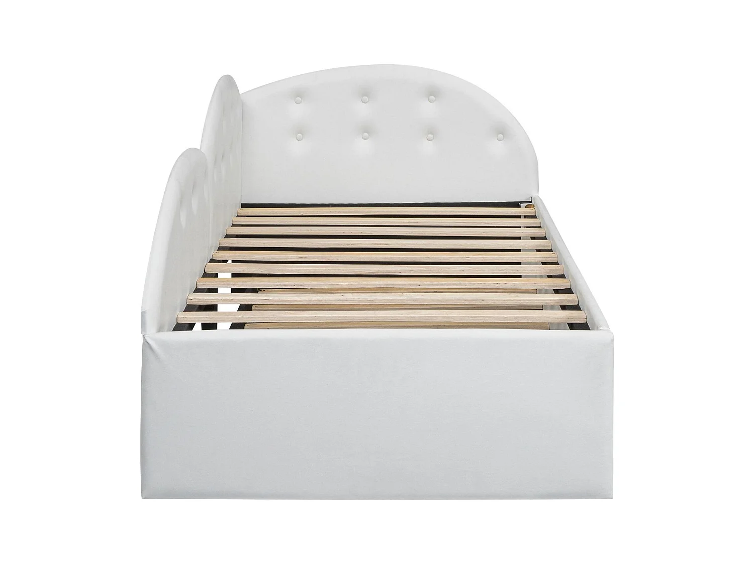 Slaapbank 90x200cm in kunstleer + onderschuifbed 80x190cm - Wit