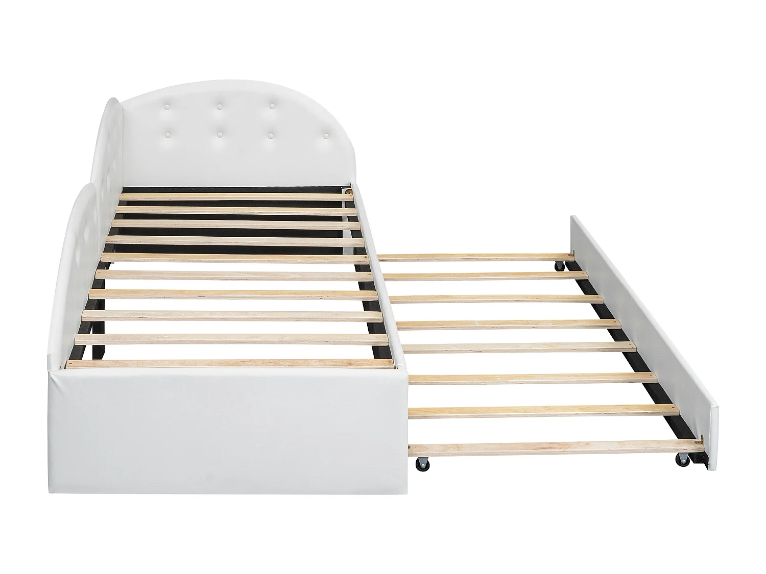 Divano letto 90x200 cm in ecopelle + letto estraibile 80x190 cm - Bianco