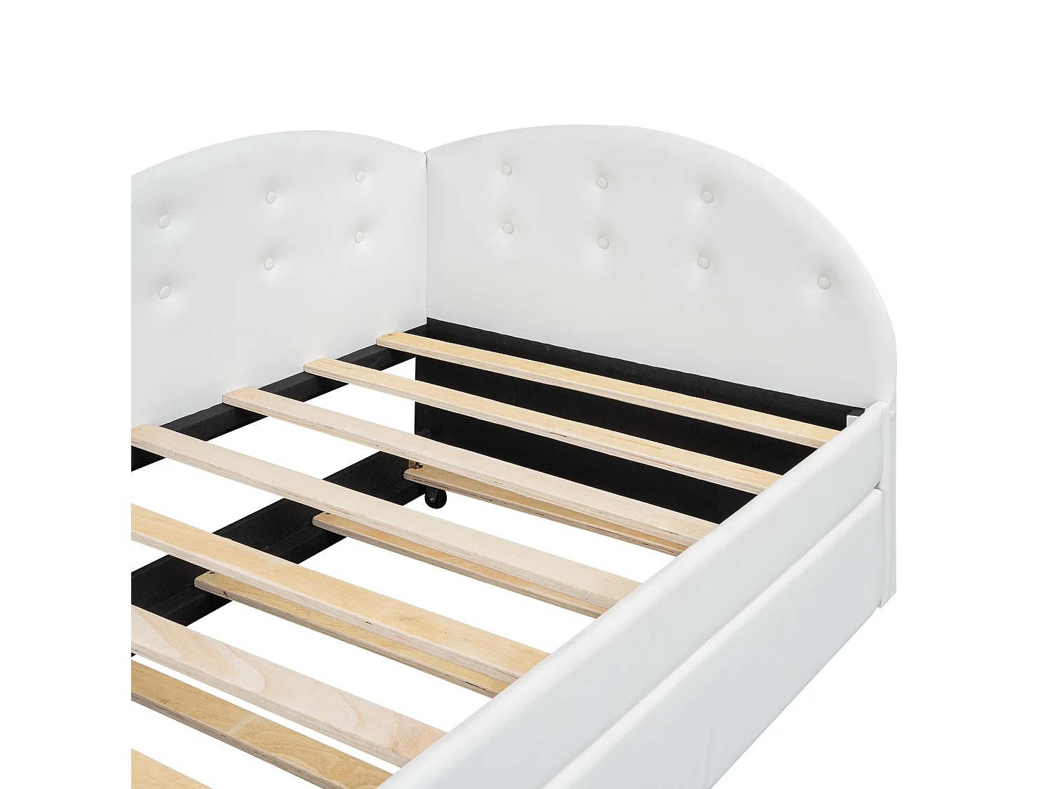 Divano letto 90x200 cm in ecopelle + letto estraibile 80x190 cm - Bianco