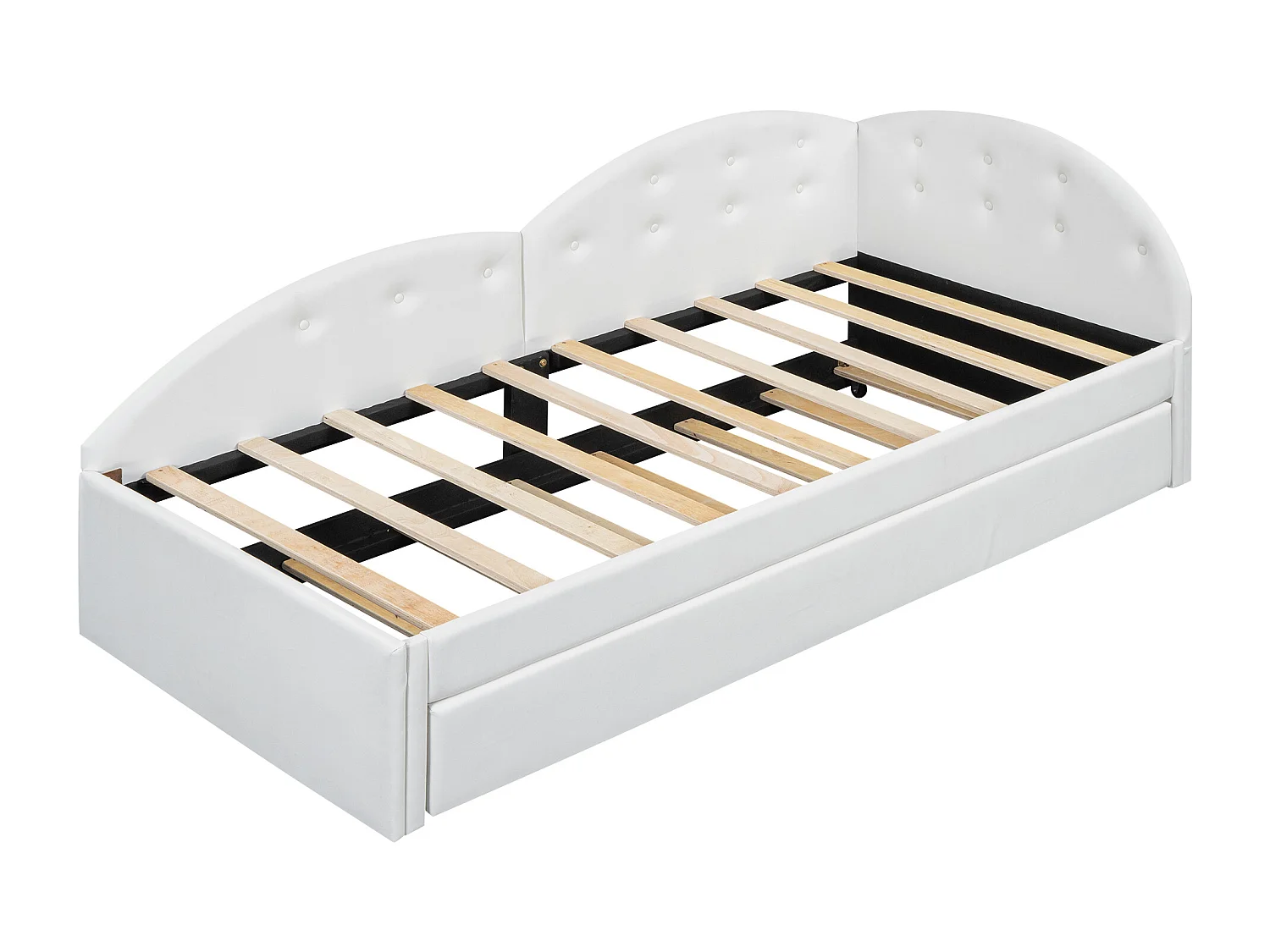 Divano letto 90x200 cm in ecopelle + letto estraibile 80x190 cm - Bianco