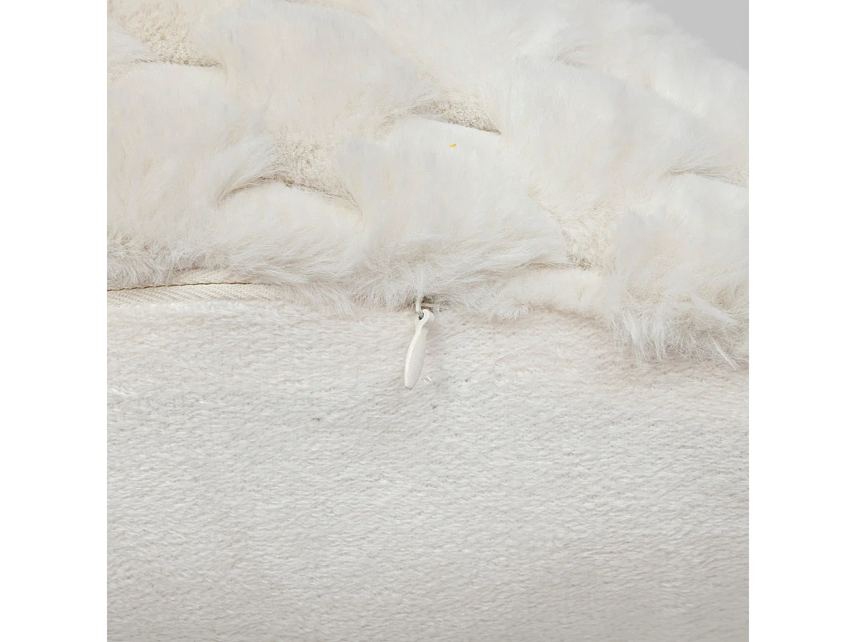 Coussin décoratif jacquard Fourrure Beige 38 x 58 cm