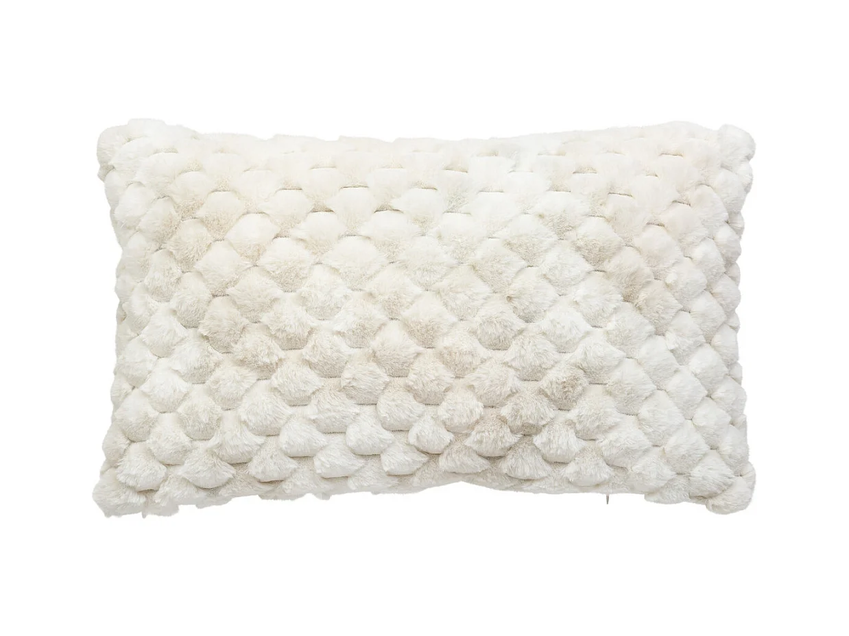 Coussin décoratif jacquard Fourrure Beige 38 x 58 cm