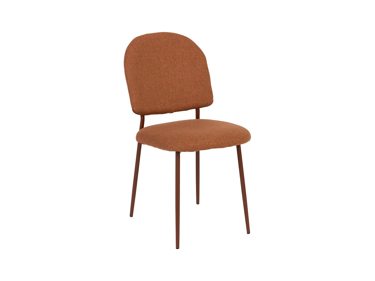 Chaise de table en tissu texturé Ambre orange et pieds en métal