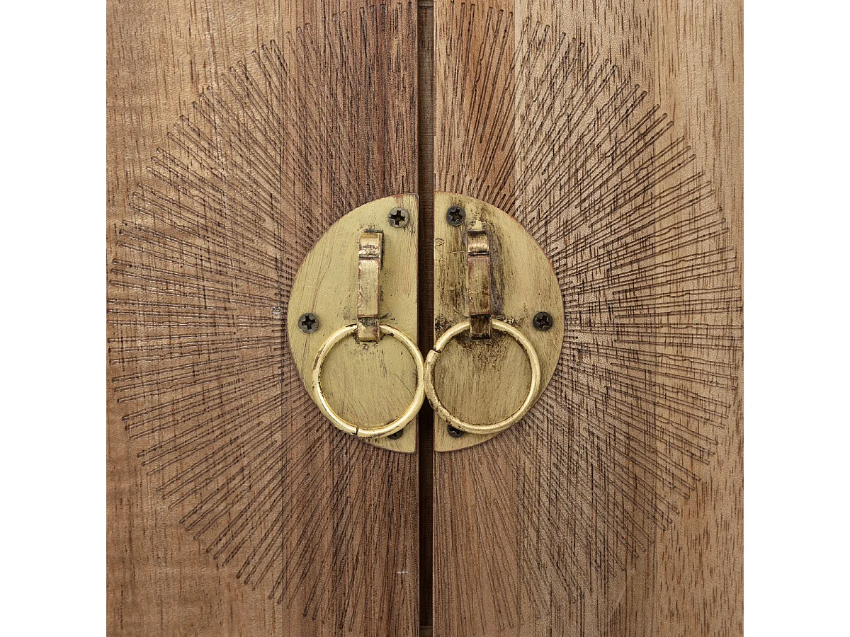 Boîte à bijoux en bois marron sur 2 étages avec tiroir