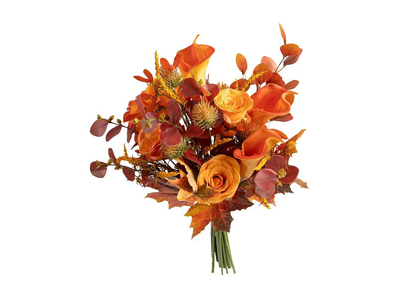 Bouquet d'automne artificiel Mix de fleurs et feuilles H 55 cm