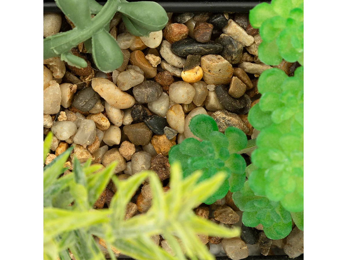 Plantes artificielles dans un support en métal Noir à suspendre H 41 cm