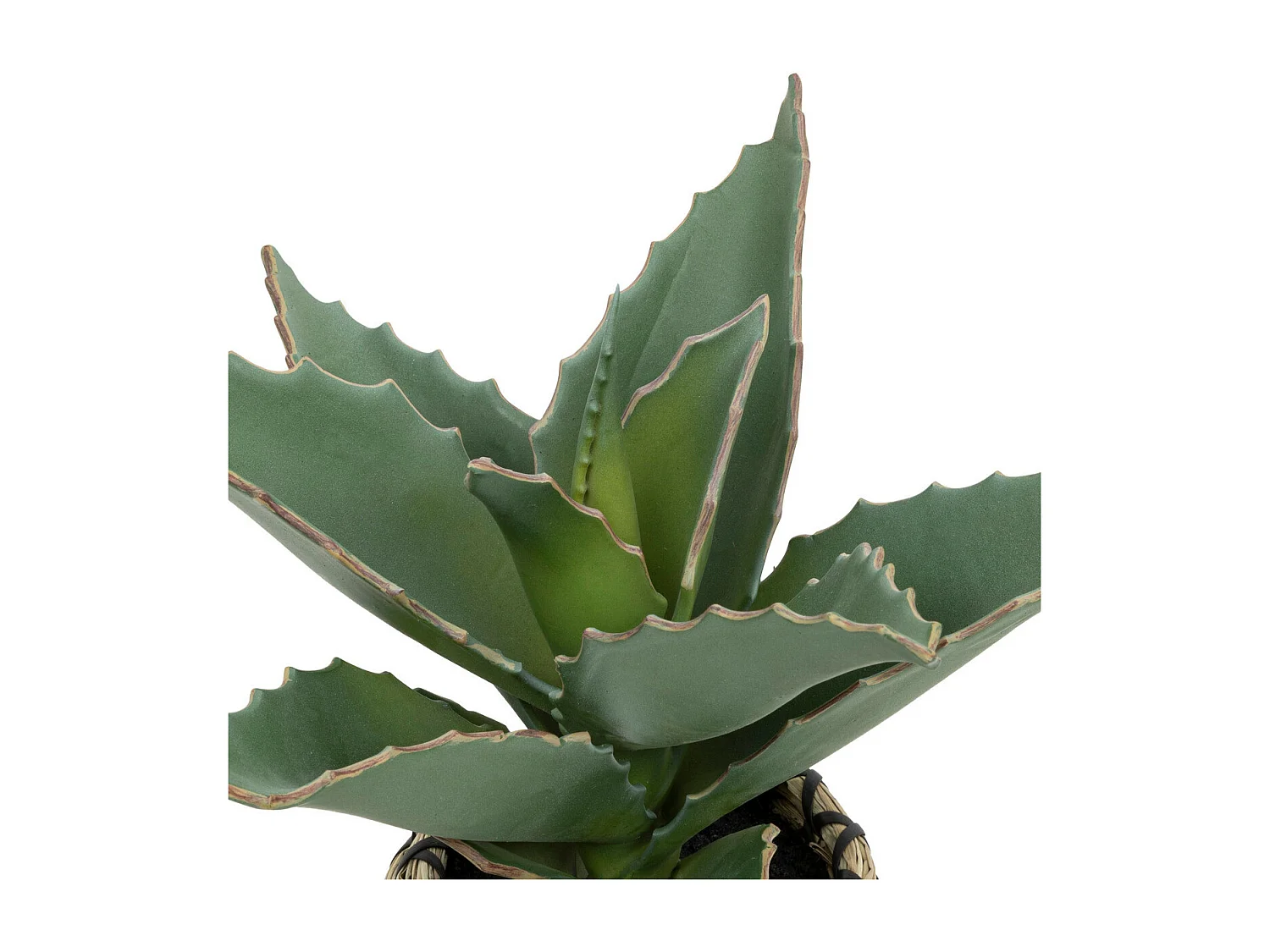 Plante artificielle Samouraï dans un pot tressé à la main H 26 cm