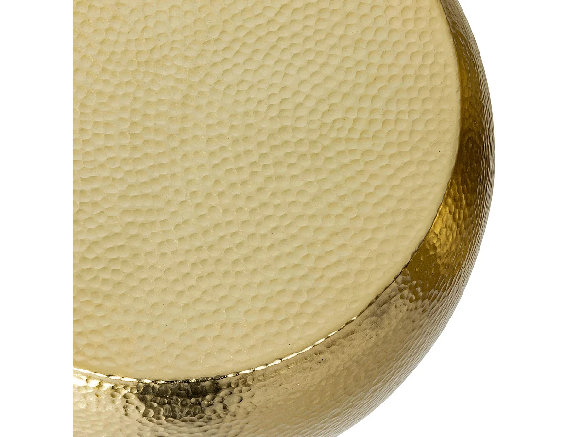 Lot de 2 Tables basses en métal doré martelé D 70 et D 50 cm