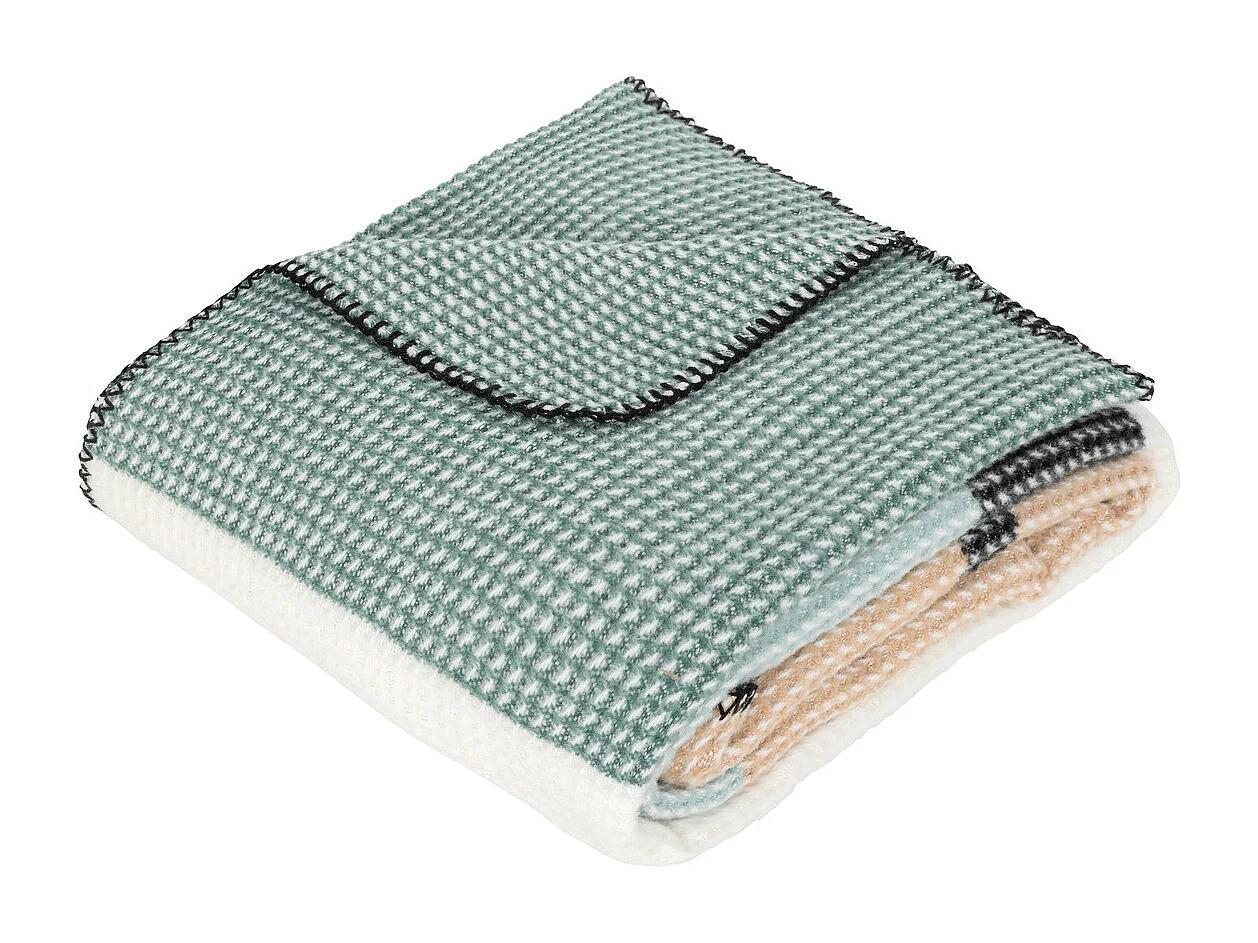 Plaid Nid d'abeille rayures Mutlicolore 130 x 180 cm