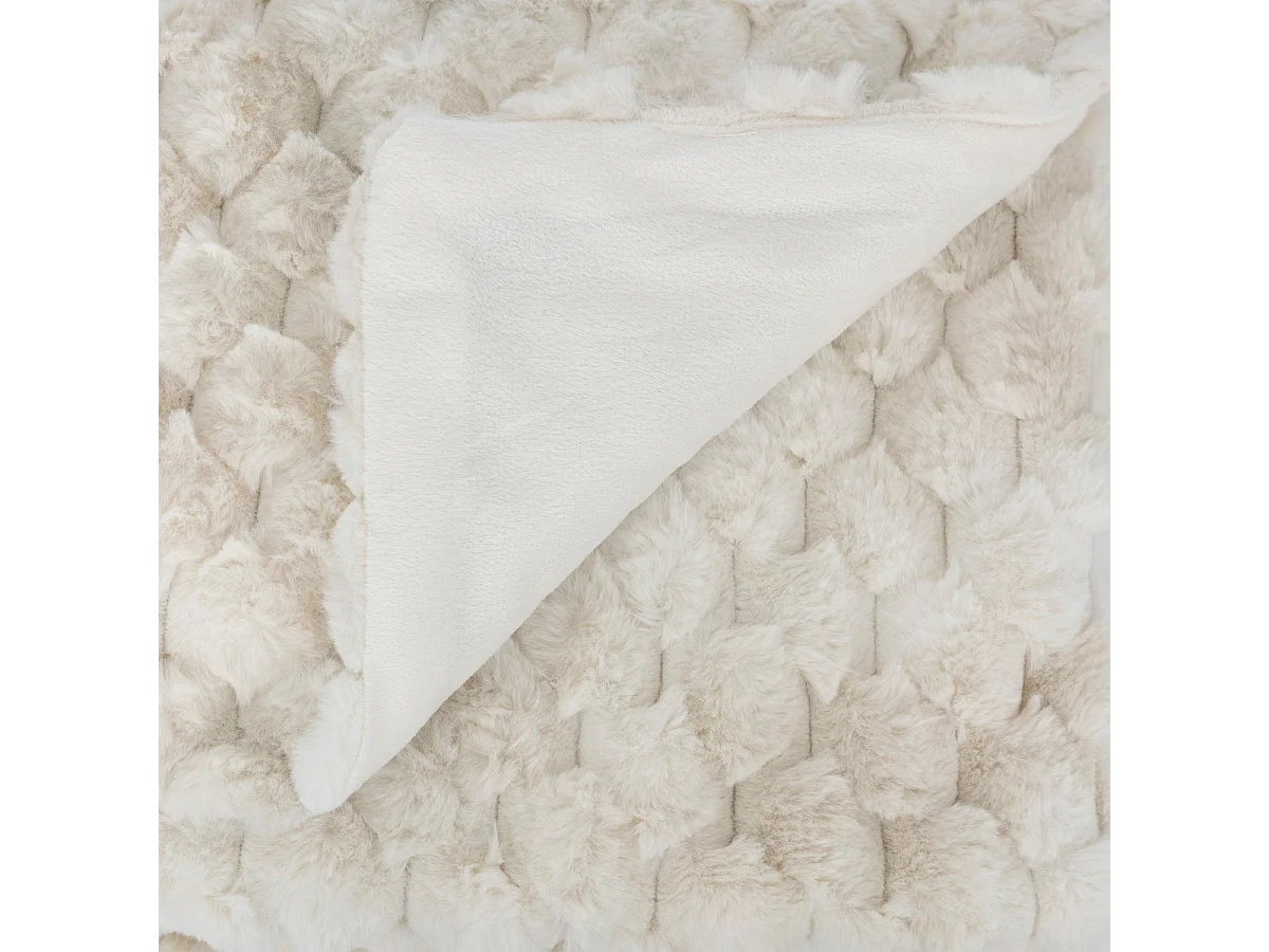 Plaid jacquard Fourrure Beige 120 x 160 cm