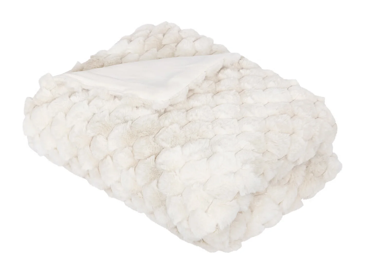 Plaid jacquard Fourrure Beige 120 x 160 cm