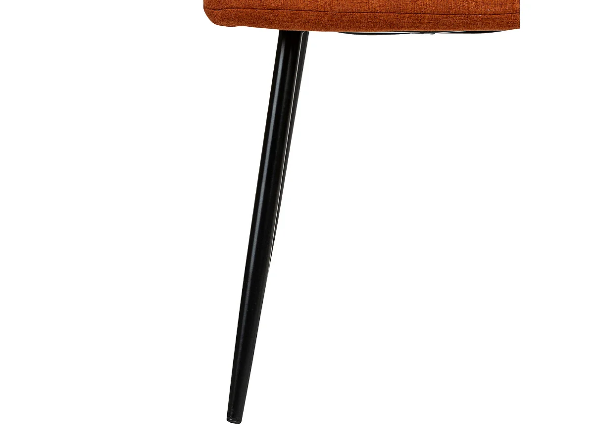 Chaise de table assise en tissu Ambre et pieds en métal Noir